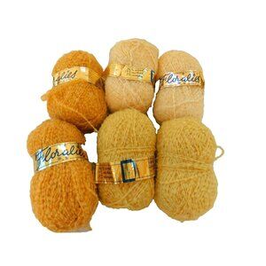 6 Skeins Yarn Floralies 3 Shades of Gold/Yellow -2 of each color